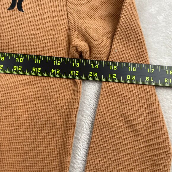 Hurley Youth Shirt Medium Brown Long Sleeve Henley Top Thermal Waffle Knit - Picture 5 of 8